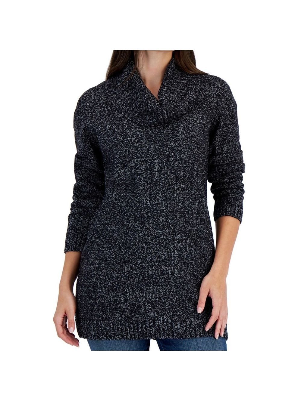 Karen Scott Cowl neck Chunky Sweater, Size M Purple Shimmer